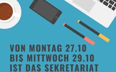 Sekretariat Montag bis Mittwoch geschlossen