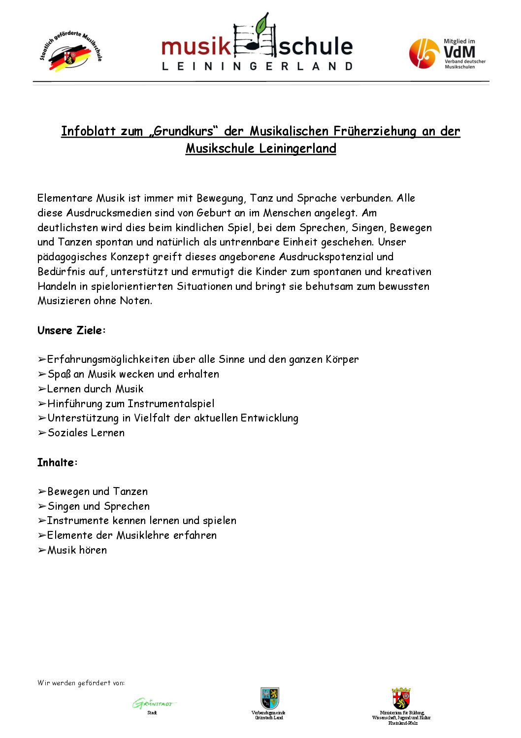 Informationen zum MFE Grundkurs